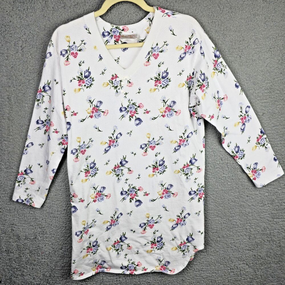 Vintage Nightgown San Francisco Network Clothes To Sleep In  M White Floral